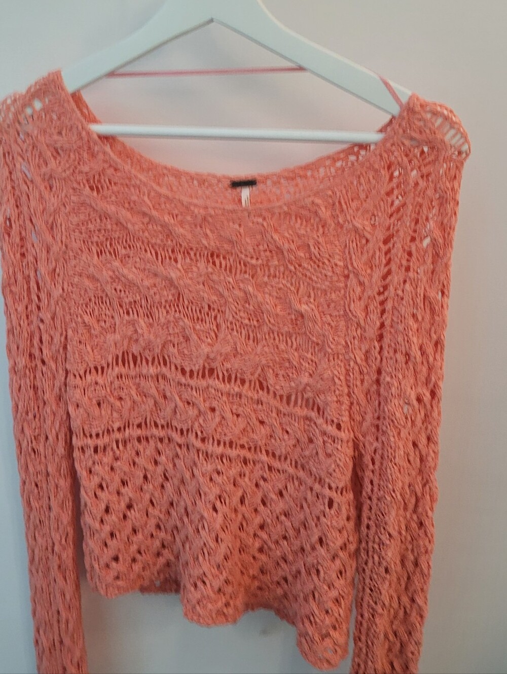 Free People Open-Knit Peach Women’s Sweater Size XS